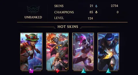 UNRANKED - 124 LVL - 21 SKIN