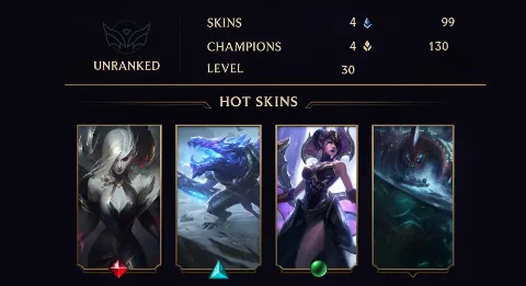 UNRANKED - 30 LVL - 4 SKIN