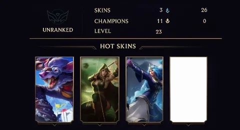 UNRANKED - 23 LVL - 3 SKIN