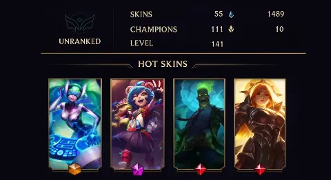 UNRANKED - 141 LVL - 55 SKIN