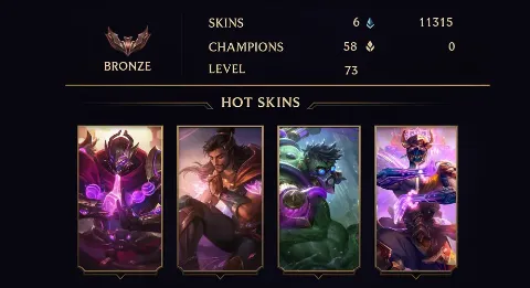 BRONZE IV - 73 LVL - 6 SKIN