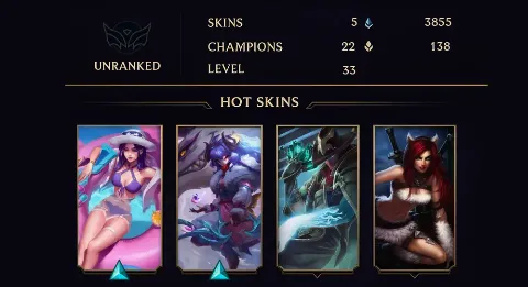 UNRANKED - 33 LVL - 5 SKIN