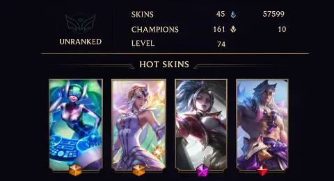 UNRANKED - 74 LVL - 45 SKIN