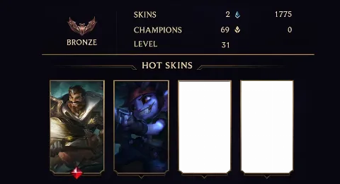 BRONZE IV - 31 LVL - 2 SKIN