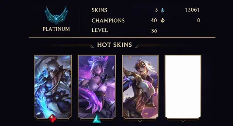 PLATINUM IV - 36 LVL - 3 SKIN