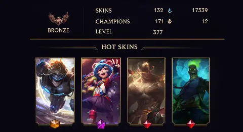 BRONZE III - 377 LVL - 132 SKIN