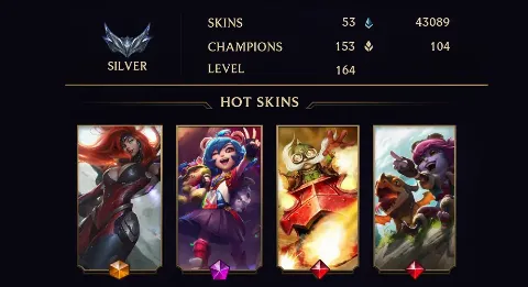 SILVER IV - 164 LVL - 53 SKIN