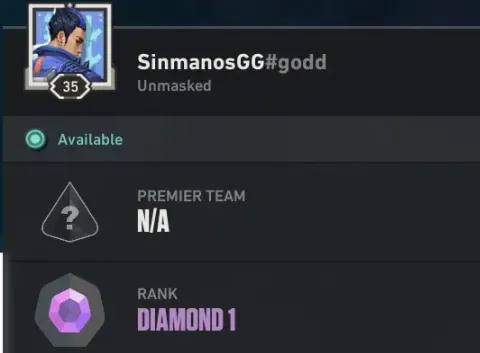 10 Agents - Diamond 1 - 35 LVL - Full Acces