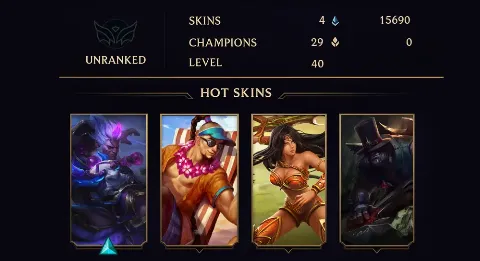 UNRANKED - 40 LVL - 4 SKIN