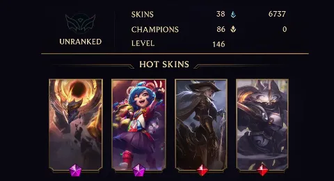 UNRANKED - 146 LVL - 38 SKIN