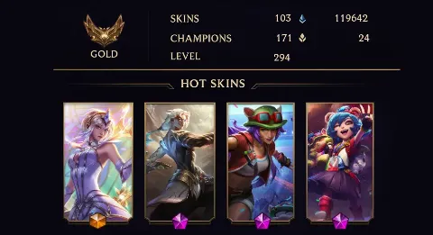 GOLD I - 294 LVL - 103 SKIN