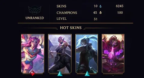 UNRANKED - 31 LVL - 10 SKIN