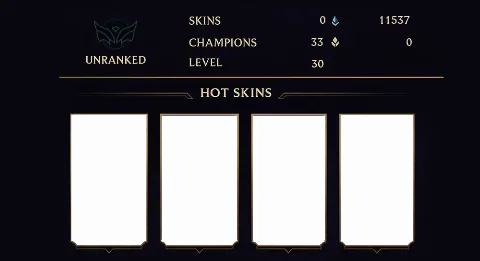 UNRANKED - 30 LVL - 0 SKIN