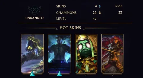 UNRANKED - 37 LVL - 4 SKIN