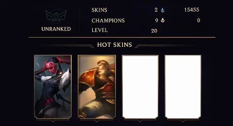 UNRANKED - 20 LVL - 2 SKIN