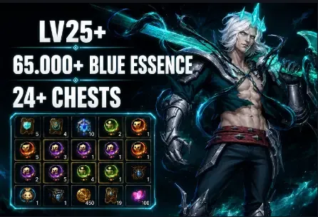 League of Legends: Wild Rift - TR Server - Level 25+ - 24+ Chests - 65,000+ Blue Motes - Android/iOS - Full Access