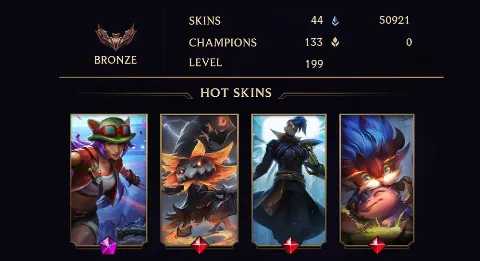 BRONZE II - 199 LVL - 44 SKIN
