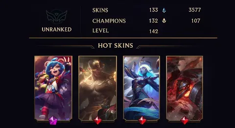 UNRANKED - 142 LVL - 133 SKIN