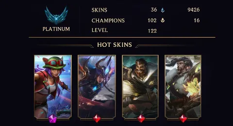 PLATINUM II - 122 LVL - 36 SKIN