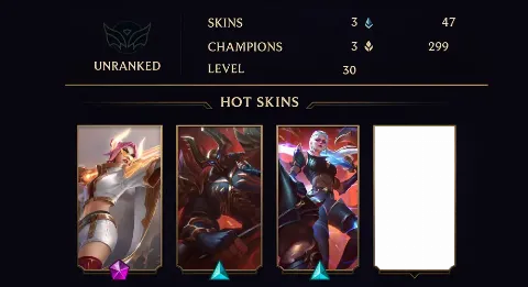 UNRANKED - 30 LVL - 3 SKIN