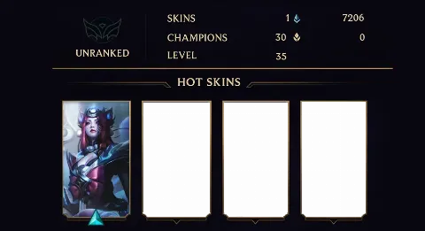 UNRANKED - 35 LVL - 1 SKIN
