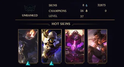 UNRANKED - 37 LVL - 8 SKIN