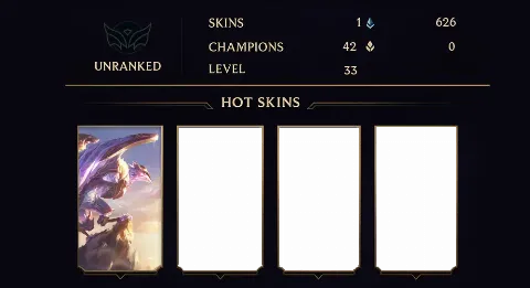 UNRANKED - 33 LVL - 1 SKIN