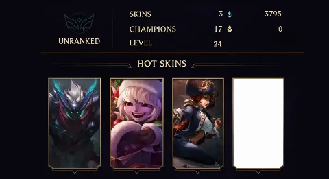 UNRANKED - 24 LVL - 3 SKIN