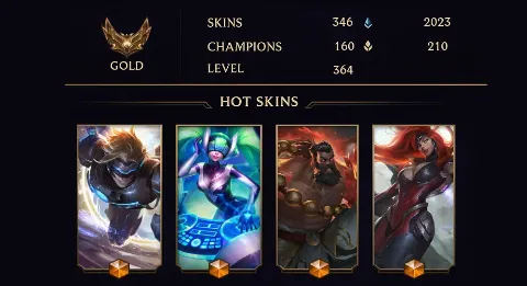 GOLD II - 364 LVL - 346 SKIN