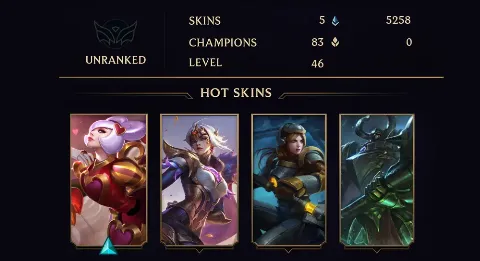 UNRANKED - 46 LVL - 5 SKIN