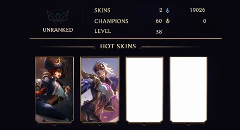UNRANKED - 38 LVL - 2 SKIN