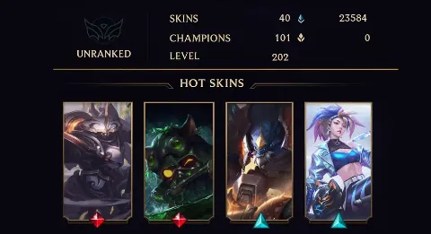 UNRANKED - 202 LVL - 40 SKIN