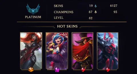 PLATINUM IV - 62 LVL - 19 SKIN