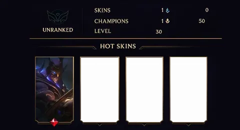 UNRANKED - 30 LVL - 1 SKIN