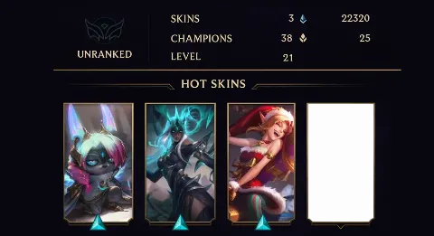 UNRANKED - 21 LVL - 3 SKIN