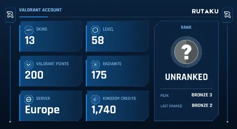 UNRANKED - 58 LVL - 13 SKIN - 1 KNIFE