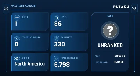 UNRANKED - 86 LVL - 1 SKIN