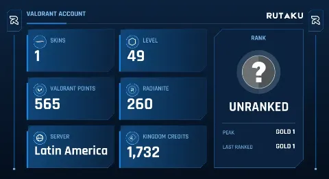 UNRANKED - 49 LVL - 1 SKIN