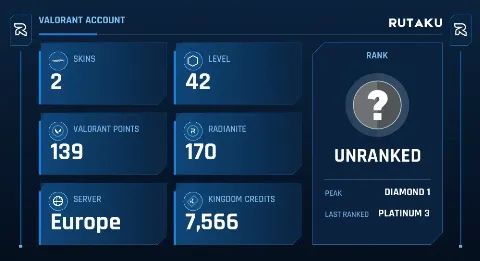 UNRANKED - 42 LVL - 2 SKIN - 1 KNIFE