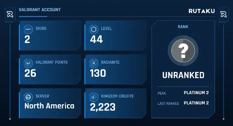 UNRANKED - 44 LVL - 2 SKIN - 1 KNIFE
